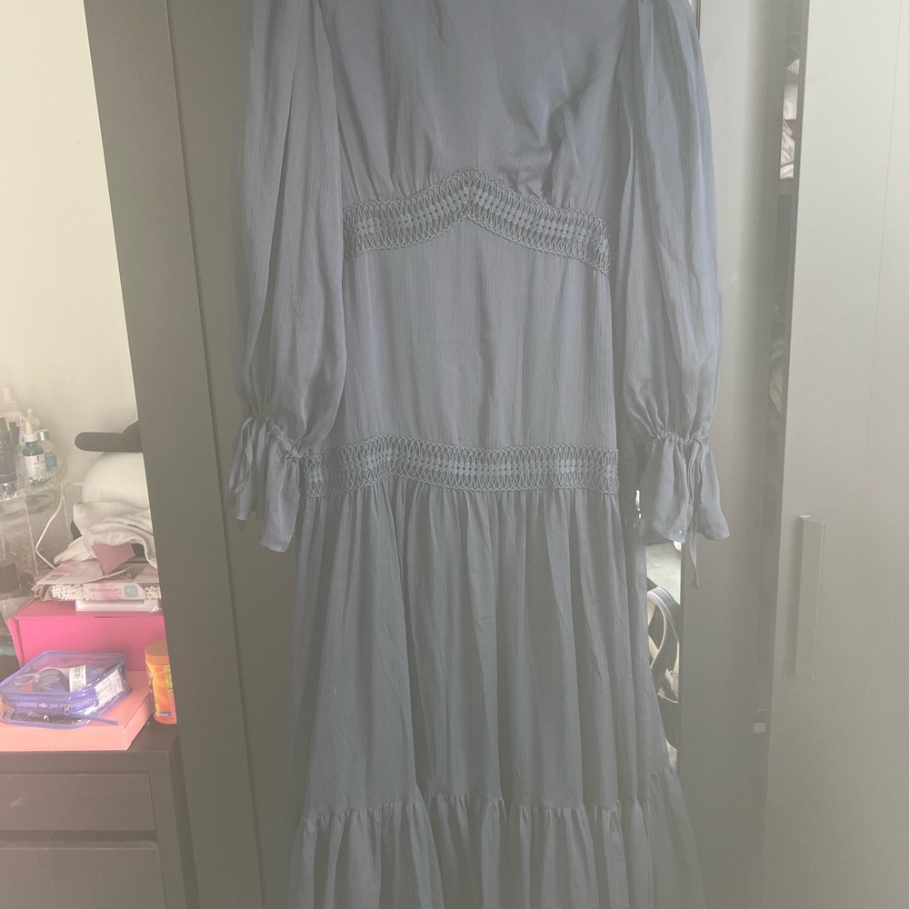 Zaraa Navy Lace Dress modest hejabi maxi long sleeve